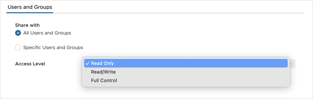 Full Control — доступ только на чтение каталога.